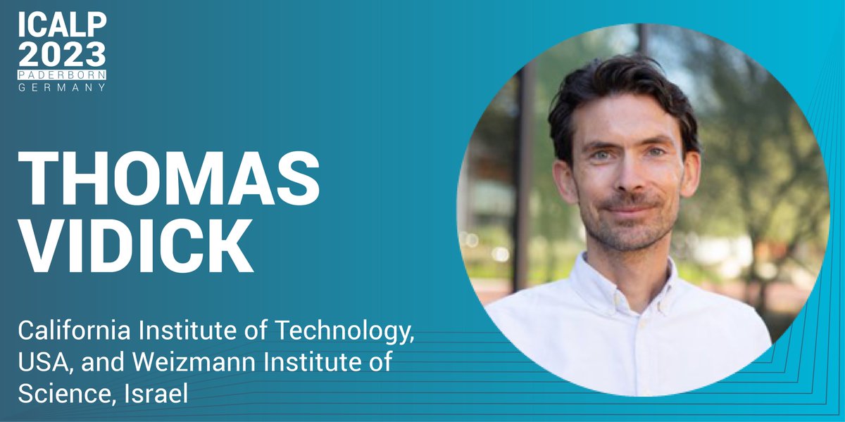ICALPconf's tweet image. #ICALP2023 #InvitedSpeakers | Thomas Vidick is a professor in the Computing and Mathematical Sciences department @caltech.His research is centred around problems at the interface of #TheoreticalComputerScience, #QuantumInformation & #cryptography.