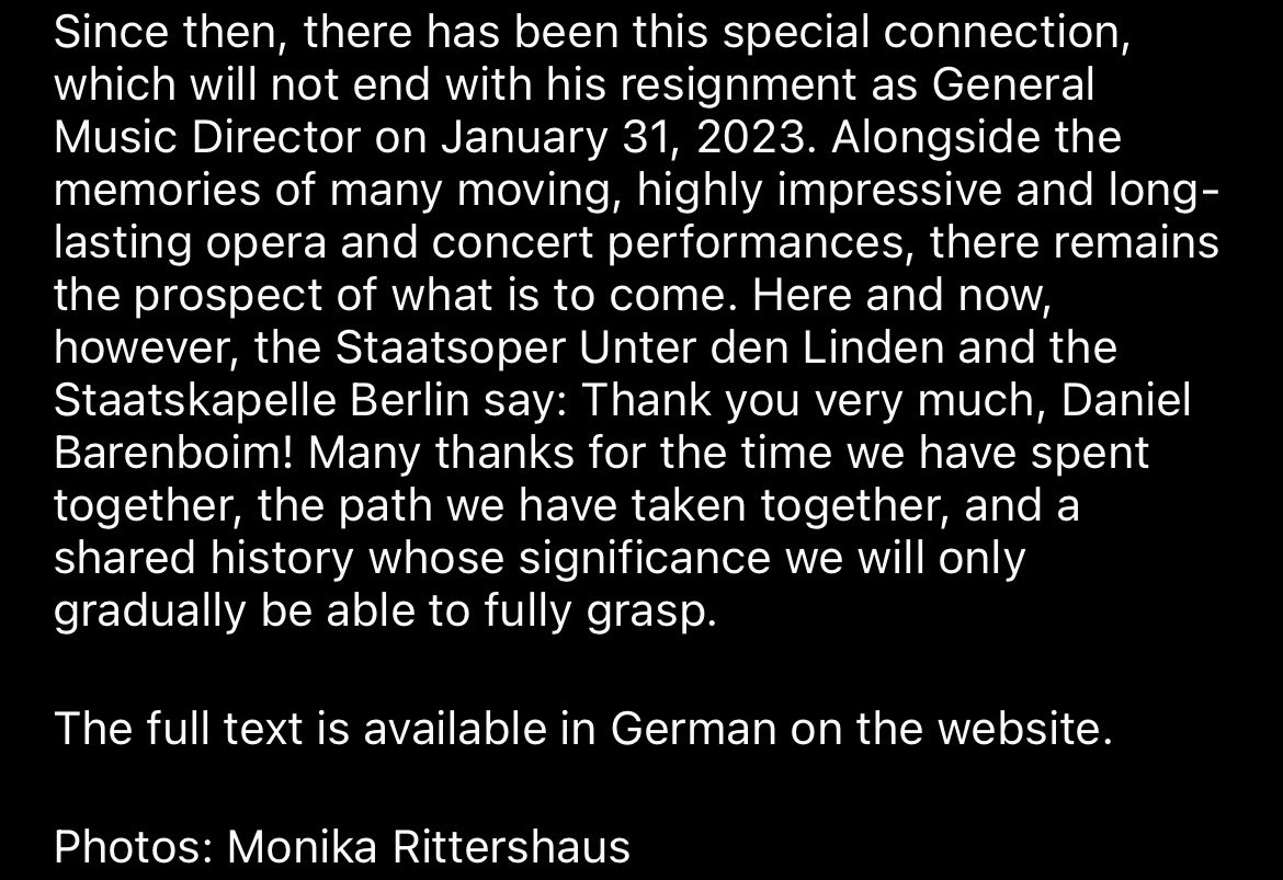 Daniel Barenboim - thank you for 30 years and more! Full text: staatsoper-Berlin.de