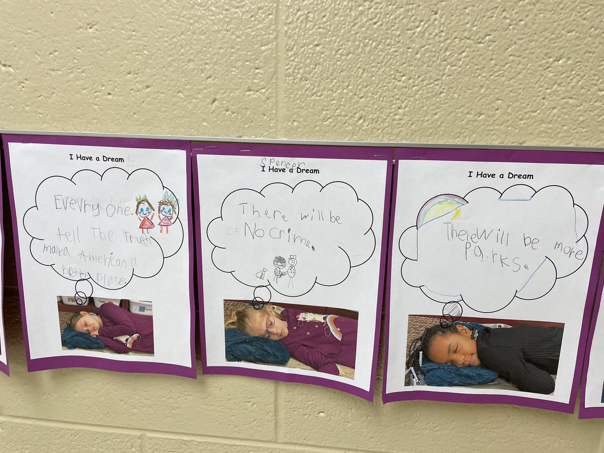 Our first graders learned about Martin Luther King, Jr. and his dream of equality and justice. Then, we wrote about our own dreams for making the world a better place. <a href="/Central_MCSD/">Central Academy</a> #MiddieRising