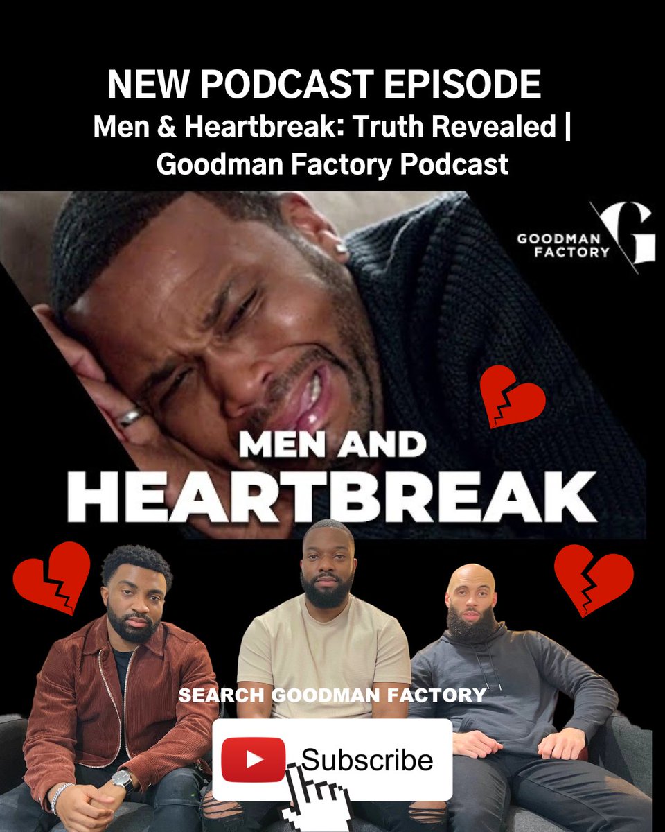goodmanfactory's tweet photo. Don't miss out on the chance to hear men speak candidly about heartbreak! Join us for a powerful and emotional discussion. https://t.co/FMaxScWEbH #GoodmanFactoryPodcast #GoodmanFactory #HeartbreakFromAMalePerspective https://t.co/PM76xZfbYf