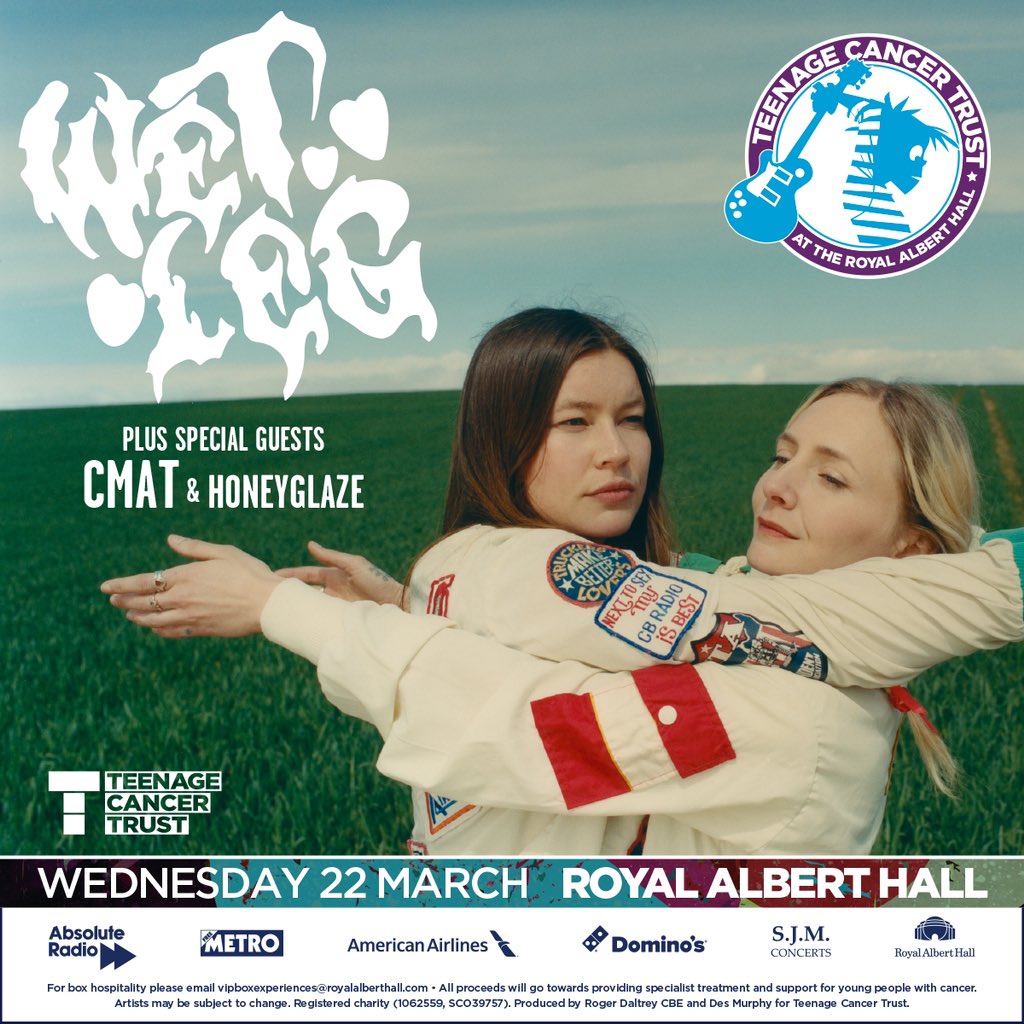Wet Leg (@wetlegband) on Twitter photo Playin the <a href="/RoyalAlbertHall/">Royal Albert Hall</a> in March for <a href="/TeenageCancer/">Teenage Cancer Trust</a> 💕 tickets on sale Friday <a href="/cmatbaby/">cmat</a> <a href="/honeyglaze/">honeyglaze</a> Playin the <a href="/RoyalAlbertHall/">Royal Albert Hall</a> in March for <a href="/TeenageCancer/">Teenage Cancer Trust</a> 💕 tickets on sale Friday <a href="/cmatbaby/">cmat</a> <a href="/honeyglaze/">honeyglaze</a>