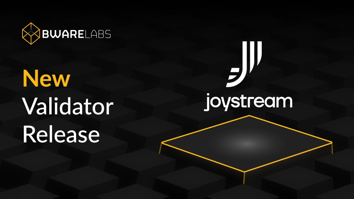 🔥We’re joining <a href="/JoystreamDAO/">Joystream</a> as validators!

📹Joystream aims to fill in the gaps left by the current state of accountability in media, through a user-governed video platform which allows creators to easily manage their content and expand their audience.

Find out more below!👇