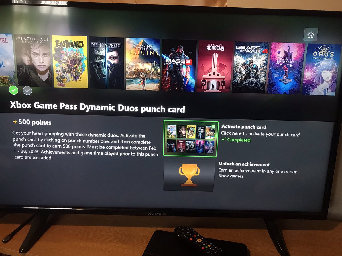 BennyHall17's tweet image. Xbox Gamepass Dynamic Duos Punchcard now available, says to be completed 1-28th February so looks like they added it a day early by mistake. #Xbox #XboxGameClub #XBOXRewards #DynamicDuos