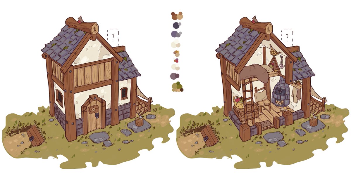 nybor_g's tweet photo. A smol house that I did on stream last week! Eventually I'm going to make a village scene in UE5🥳

#conceptart #tinyhouse #digitalart #CLIPSTUDIO https://t.co/IzVnXCu37l