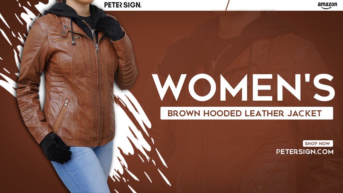 Women's Brown Hooded Leather Jacket Buy Now ➡️ bit.ly/3jiX5Fs #JacketSting #JacketNextLevel #jacket_emo_tightuu #jacketpotato #jacket #womenfashionstyle #womenfashion