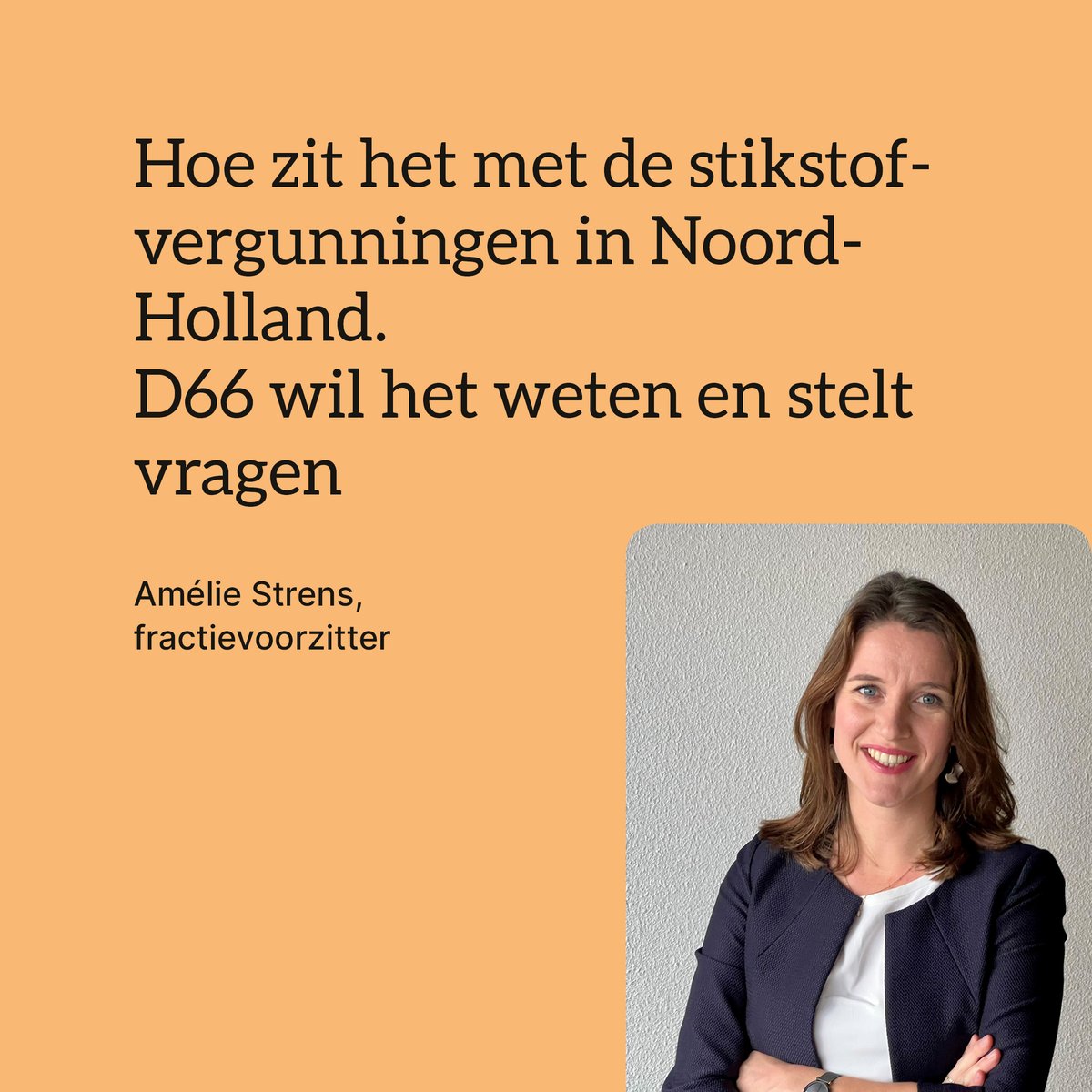 Schriftelijke vragen over vergunningen voor stikstofuitstoot in Noord-Holland d66.nl/noordholland/n…