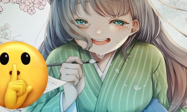 1girl tears japanese clothes crying kimono long hair green kimono  illustration images
