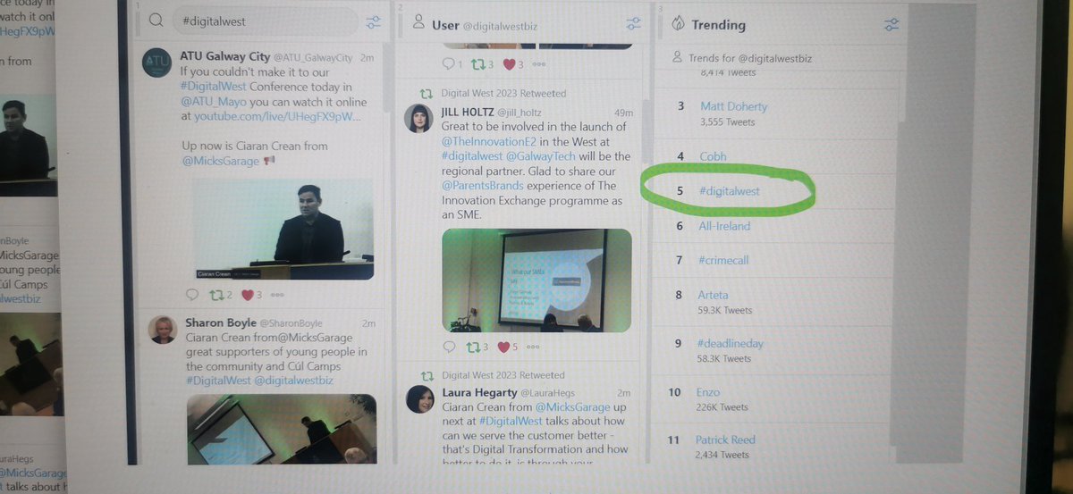 We are trending #5 on Twitter thanks to all who are helping us and enjoying the confernece. Lets keep it going #DigitalWest Digital West 2023 Digital Disruption The Aftershock 😄👍