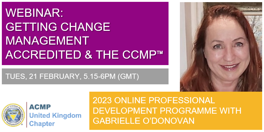 acmp_ukchapter's tweet photo. Sign up for our change management professional development webinar on Tues 21 February 2023, 5.15-6pm (GMT):
https://t.co/z3vXt0vSyt
Consolidate your change management experience and achieving the internationally recognised certification
#ACMP #ACMPUK #CCMP #Change #Management https://t.co/fv8PvMq4gH