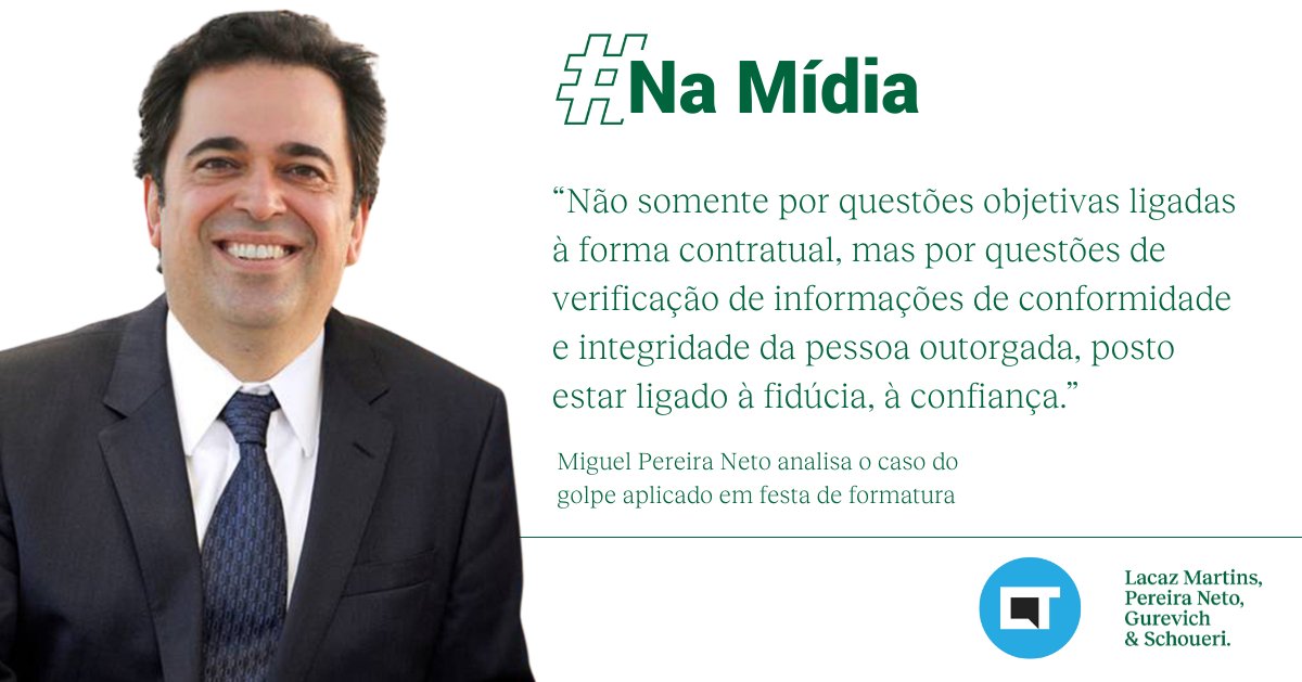lacaz_martins's tweet image. Em matéria publicada pelo Canaltech, o sócio Miguel Pereira Neto faz uma análise sobre golpes nas festas de formatura.
 
Acesse a íntegra no link: lacazmartins.com.br/?post_type=pub…
 
#matéria #canaltech #golpes #análise #criminal #lacazmartins
