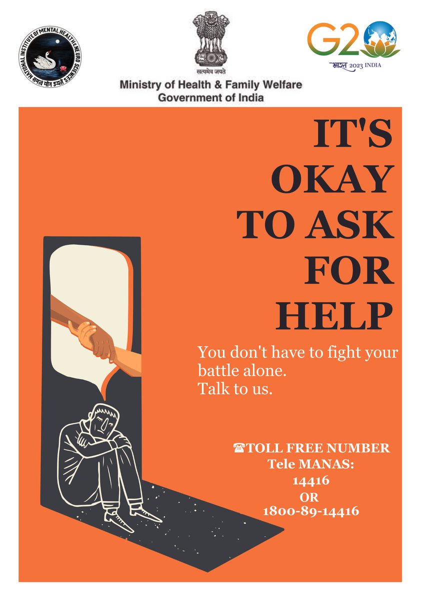 mheduNIMHANS's tweet photo. We are now just one call away from receiving free telephone based Mental Health Services. #TeleMANAS

ದೂರವಾಣಿ ಆಧಾರಿತ ಮಾನಸಿಕ ಆರೋಗ್ಯ ಸೇವೆಗಳನ್ನು ಉಚಿತವಾಗಿ ಪಡೆಯಲು ಈಗ  ಕರೆಯ ದೂರವಷ್ಟೇ. #ಟೆಲಿಮಾನಸ್ https://t.co/H2EB1l6QVe