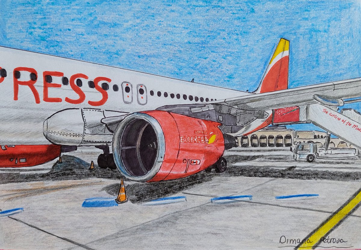 My drawing of @iberiaexpress Airbus A320-214 EC-LLE parked at Malta International Airport❤️💛✈️
Real photo taken by my best friend @ReTweeter4Life1 ✈️📸
#Iberia #IberiaExpress #IberiaAirlines #A320 #A320214 #MaltaAirport #Airbus #drawing #draw #aviation #aviationgeek #aviation4u