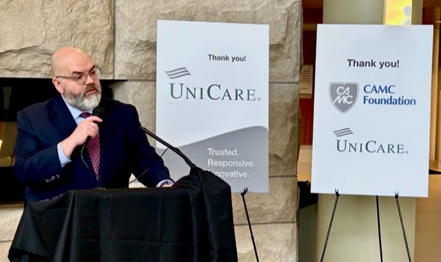 UniCare Health Plan of West Virginia check presentation to the CAMC Foundation. A $200,000 community investment to be used for Rural Health Education Initiatives.