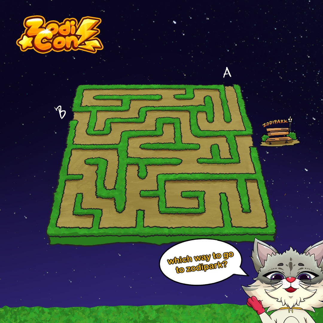 Hewo Zodience 😺

Help Neko to find way to Zodipark 😻

Which way should Neko choose? 🤔