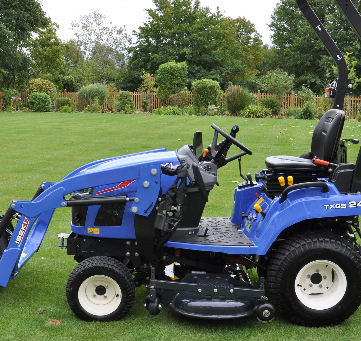 Treat yourself to the TXGS24!  
Powerful and versatile with so many options for implements with front PTO, Cat 1 3 point linkage, front loader options, 3 aux valves, mid mount mower deck and collector to name a few.
All able to fit into your garage for safe and simple storage.