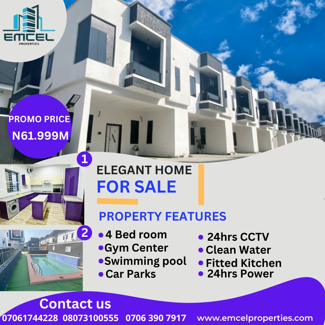 Our Elegant Homes are still for sale, our promo price is N61.9999
Do not miss this offer.
#tuedaytip #tuesdaythoughts #TakeActionTuesday
#TastyTuesday
#realestate
#realestateagent
#realestateinvesting
#realestatelife
#realestatemarketing
#realestatetips