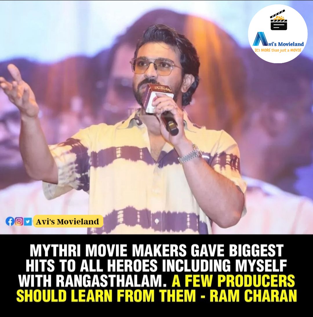 Avis_Movieland's tweet photo. #ramcharan #mythrimoviemaker #rangasthalam #waltairveerayya #chiranjeevi
Follow me 👉 @avis_movieland https://t.co/29fOVBOAvd