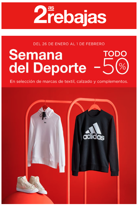 PreMarathon's tweet image. El Corte Inglés está cerrando la persiana de las rebajas de enero con la SEMANA DEL DEPORTE y pone el stock que quede al 50% tidd.ly/3IciSoZ