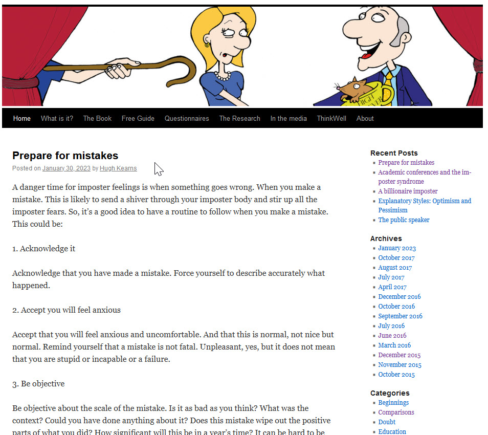 A short blogpost about preparing for mistakes. When we make a mistake it's easy to catastrophise. What can we do instead?
1. Acknowledge it 
2. Accept that you will feel anxious
3. Be objective
4. Assess the consequences 
5. Take action
buff.ly/40kkHdh