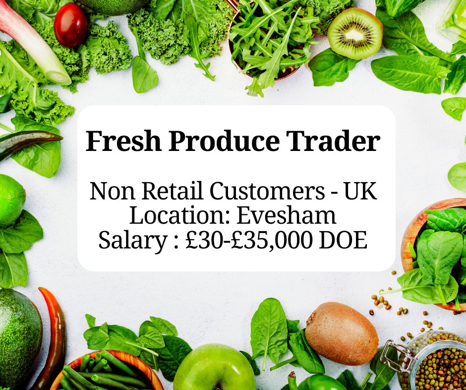 #Trader Jobs in #Evesham 
Are you a Trader in the #Freshproduce or #Fruit Industry? 
We have the #Job for you!