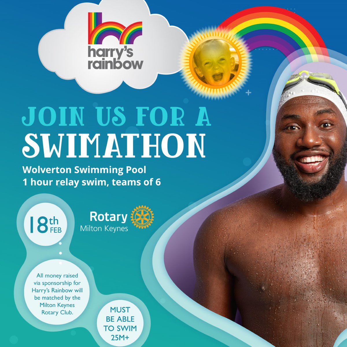 Harry's Rainbow (@harrysrainbow) on Twitter photo This year the annual Rotary MK, UK Swimathon is taking place on February 18th π
If you would like to take part and help sponsor Harry's Rainbow to raise funds towards the services we offer, please email Emma at Emma@harrysrainbow.co.uk βοΈ This year the annual Rotary MK, UK Swimathon is taking place on February 18th π
If you would like to take part and help sponsor Harry's Rainbow to raise funds towards the services we offer, please email Emma at Emma@harrysrainbow.co.uk βοΈ