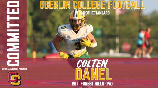 I would like to announce that I am officially committed to Oberlin College!! #raisethestandard
<a href="/Yeo_Football/">Oberlin Football</a> <a href="/CoachMelhorn/">Tyler Melhorn, CSCS</a> <a href="/CoachJay1147/">Coach Jay</a> <a href="/CoachSmith67/">Roseanna Smith</a> <a href="/CoachRLaurel/">Rahsaan Laurel</a> @CoachClift <a href="/CoachOConnell_/">Cade O’Connell</a>