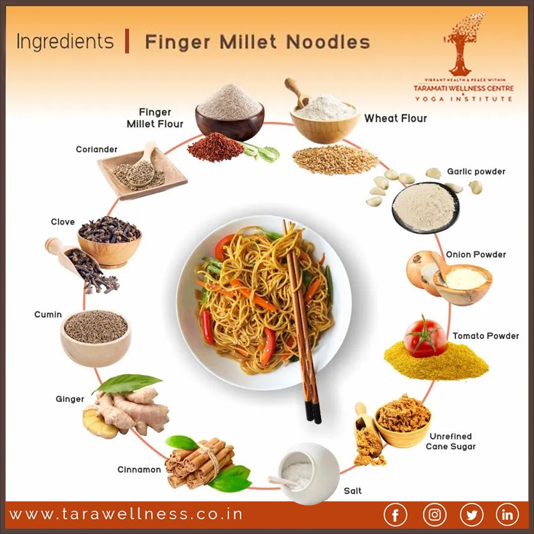 Finger Millet noodle 

tarawellness.co.in
#taramati #wellnesscenter #detox #everyday #healthy #benefits #yoga #meditation #theraphy #cure #nature #booknow #contactnow #juice #water #cupping #cuppingtheraphy #hijama #acne #paralysis #anxiety #fingermillet #wheat #recepie