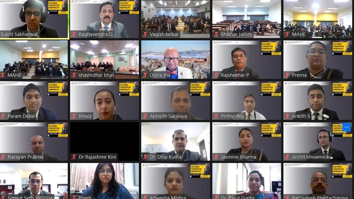 WManipal's tweet photo. Webinar on "Cultural contexts in hospitality" by Prof. @diprajha was organized through Zoom platform at WGSHA on Jan 30, 2021
@ThiruChef @MAHE_Manipal @CarsonCollege @WSUPullman
#ewebinar #culturalcontexts #hospitality #bhm #mhm #maic #mahe #wgsha #itchotels #manipal #2023events https://t.co/QCzsrd2DoR
