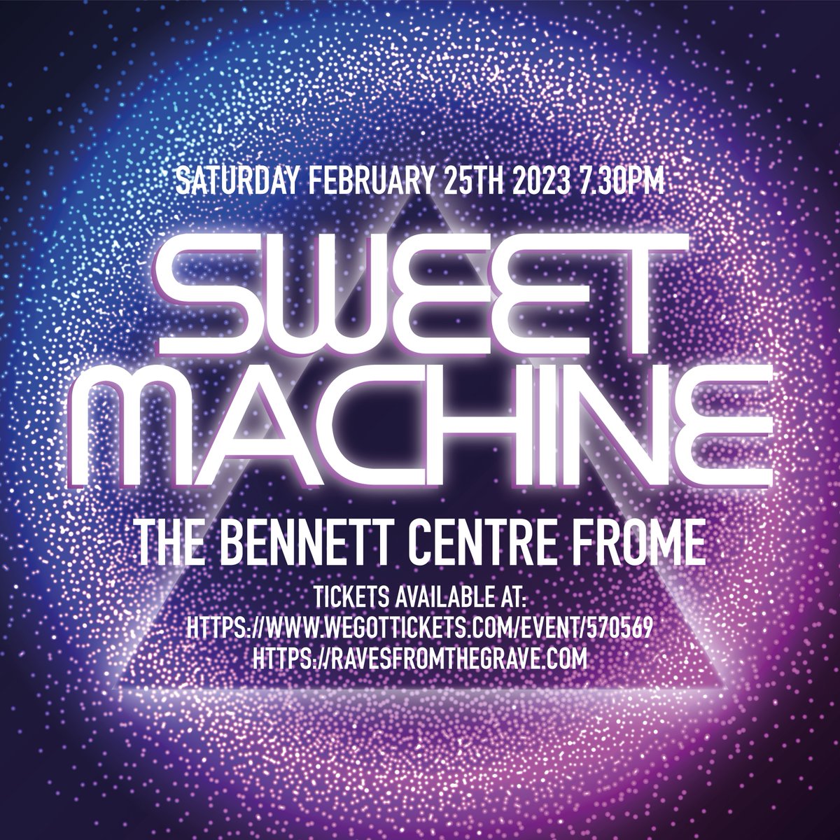 THE BENNETT CENTRE FROME 25/2/23 TICKETS Available at: wegottickets.com/event/570569 or via ravesfromthegrave.com Join us for an evening of live, original #synthpop, songs old, new and to be tried! #Frome. Bar, dancing and party vibes!#synthwave #80s #90s #electropop