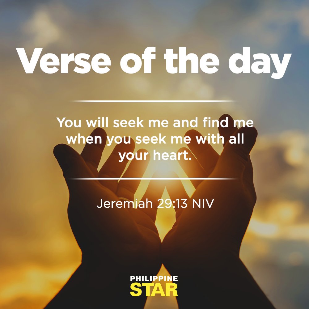 The philippine star on twitter verse of the day you will seek me and