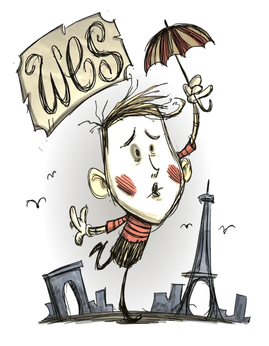 today's clown of the day is Wes from Don't Starve! 
