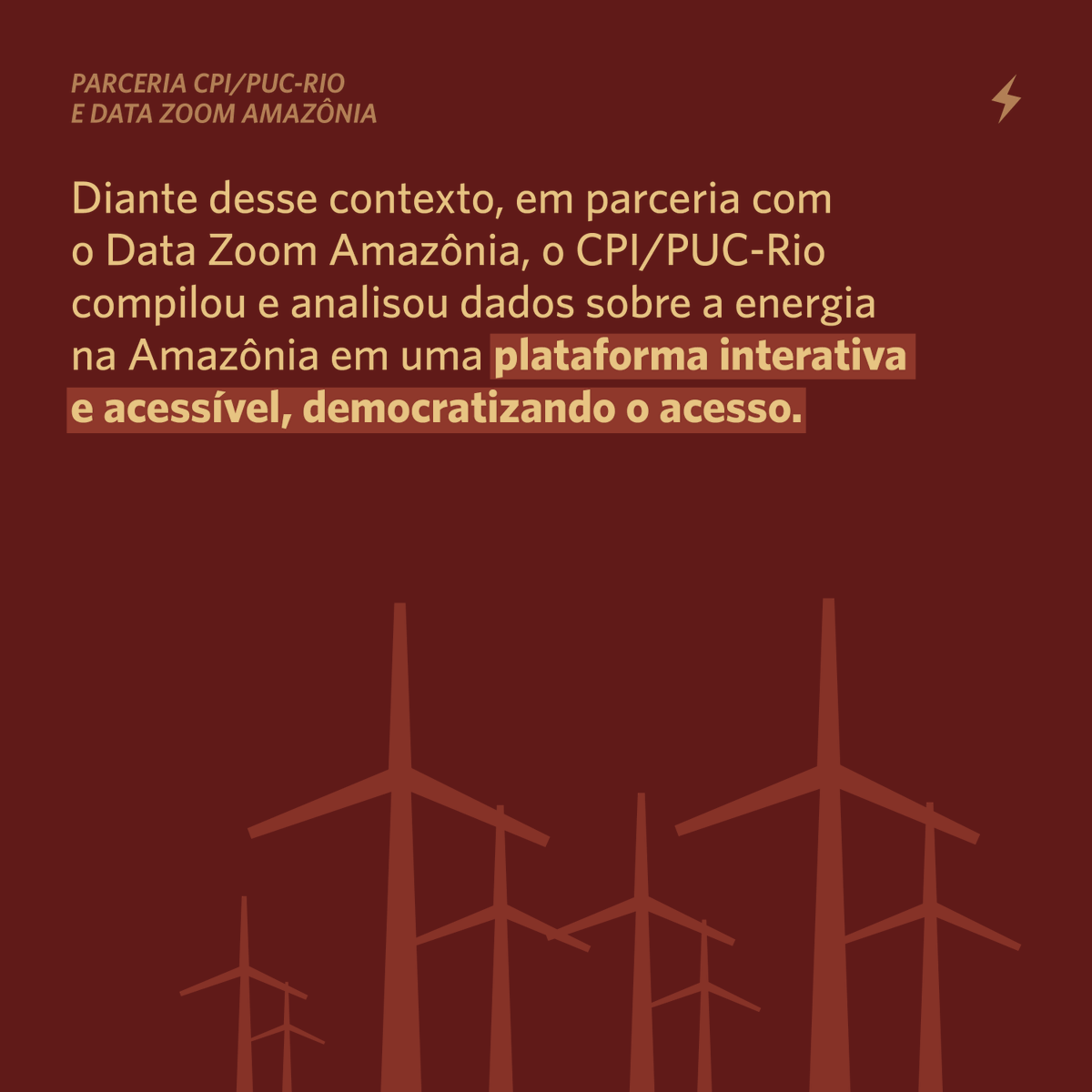 #EnergiaNaAmazonia | Você sabia que é difícil conseguir dados sobre energia na Amazônia? 

O CPI/PUC-Rio, em parceria com <a href="/data_zoom/">Data Zoom</a>, apresenta um diagnóstico inédito sobre o setor energético na Amazônia Legal, democratizando o acesso.  Segue o fio para saber mais👇