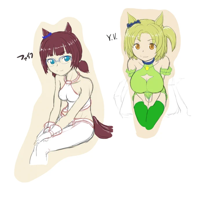 モブウマ娘のらくがき、今月分纏めて #モブウマ娘お絵かき 