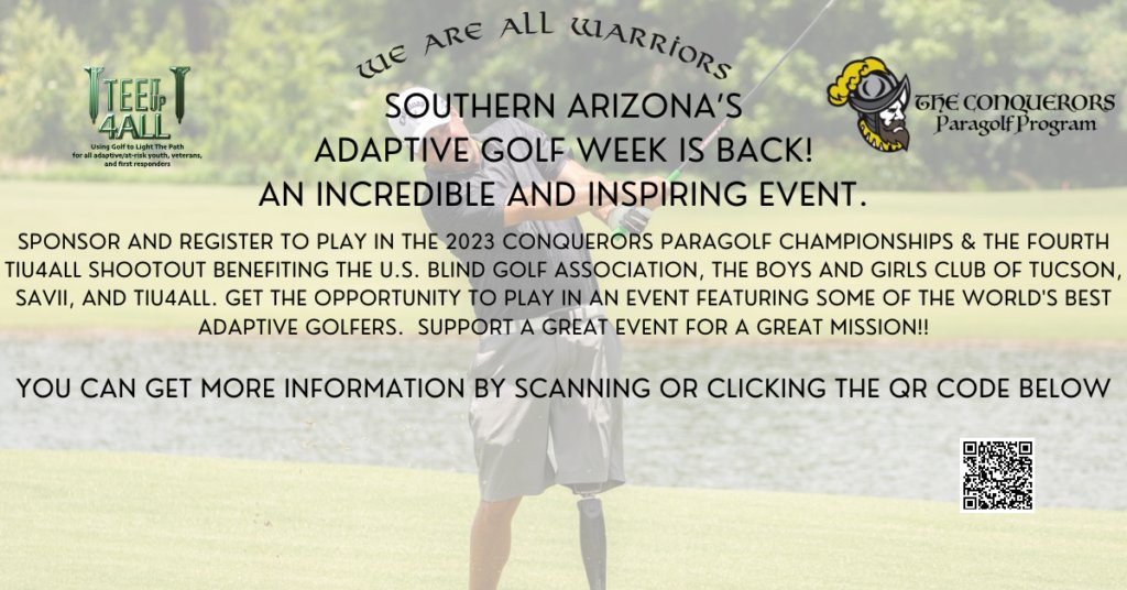 Adaptive Golf Week is coming to Arizona

#adaptivegolf, #TeamConquerors, #seatedgolf, #amputee, #visionimpairedgolf, #greatdeal, #golftrip, #onearmedgolfer, #BlindGolf, #USBGA, #USAGA

bit.ly/3iXiPql