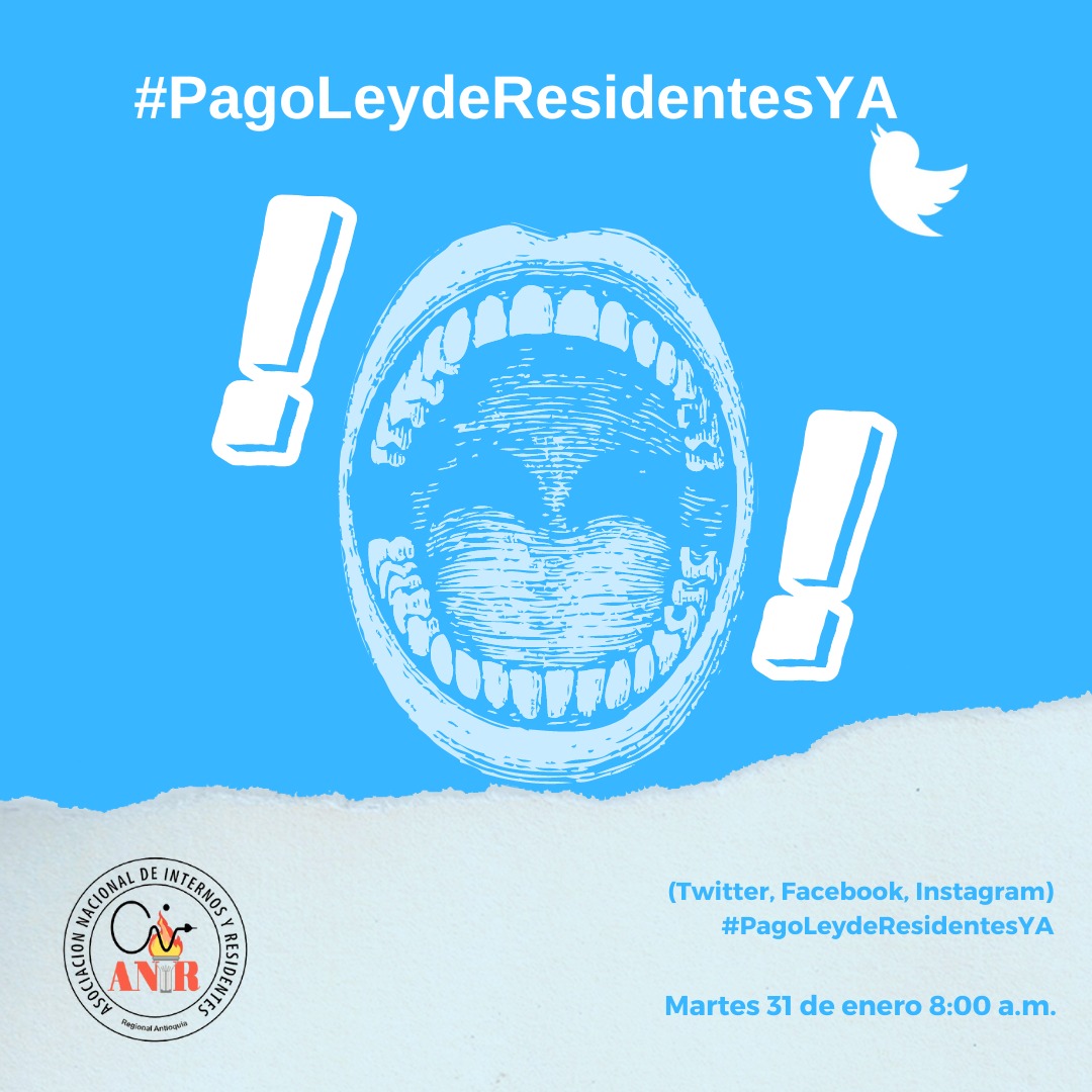 anirantioquia's tweet photo. #PagoLeydeResidentesYA porque los residentes de #Colombia merecen una remuneración oportuna. Todos unidos ✊🏻✊🏻 @MinSaludCol @AdresCol @ANIRNACIONAL @anirantioquia @WRadioColombia @JuanPabloCalvas @BluRadioCo @CaracolRadio https://t.co/PC880ZVJIE