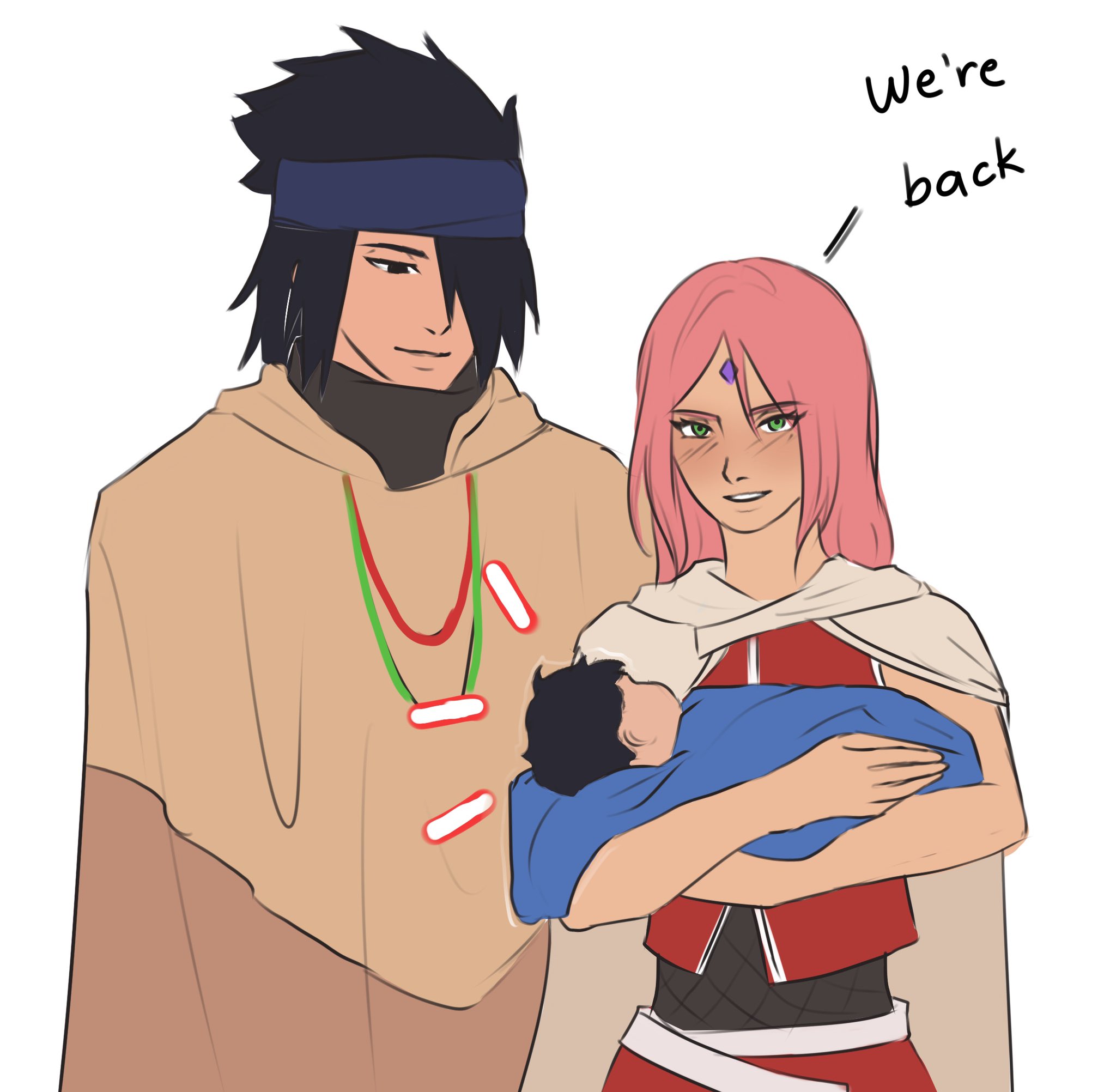 Feito||COMMS OPEN على X: "How i imagine they reacted after Sasuke and Sakura  returned to the village with a whole ass baby #Sasusaku #SasukeRetsuden  #Sakura_Haruno #NARUTO #kakashi https://t.co/A5wMC0GZhI" / X