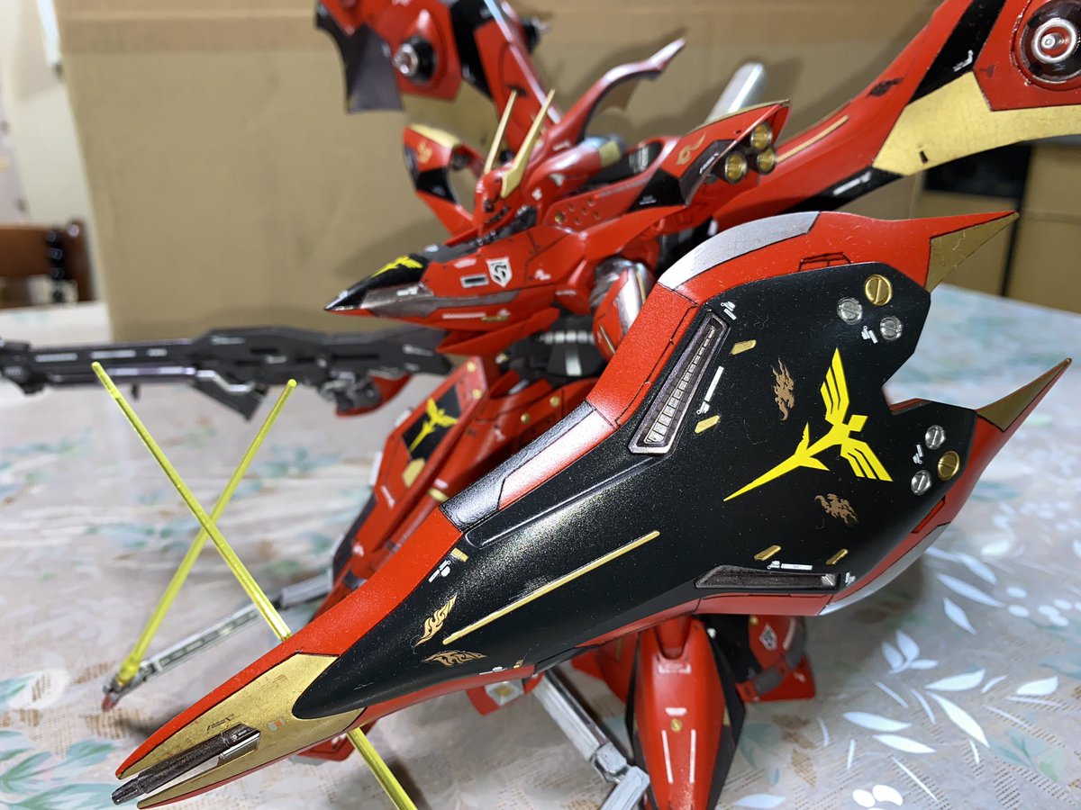 darshjojo's tweet photo. #FTBC2023 
#オールガンダムコース 
「クセスゴナイチンゲール」

最近人生の第3次ガンプラブームが来てるオヤジです。
筋彫りが何となく分かりかけて来たところです。とにかく一所懸命に作りましたので、どうかよろしくお願いします。 https://t.co/VGq3hWnZvl