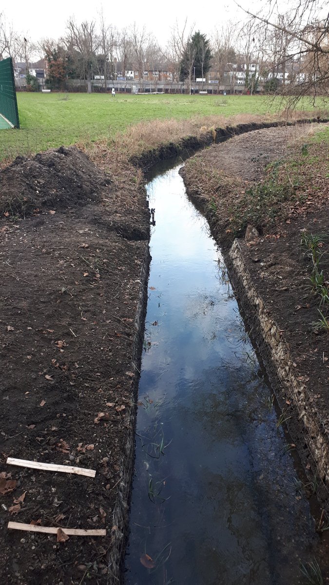 Ladywell Fields second river channel flowing again - well done Vic and team from <a href="/Thames21/">Thames21</a> !