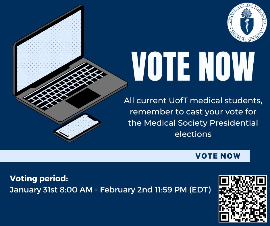 University of Toronto Medical Society (@uoftmedsoc) on Twitter photo It’s that time of the year again! The Medical Society Presidential Elections are currently underway 🗳️
If you are a current student <a href="/UofTMDprogram/">U of T MD Program</a> cast your vote today at utoronto.simplyvoting.com It’s that time of the year again! The Medical Society Presidential Elections are currently underway 🗳️
If you are a current student <a href="/UofTMDprogram/">U of T MD Program</a> cast your vote today at utoronto.simplyvoting.com