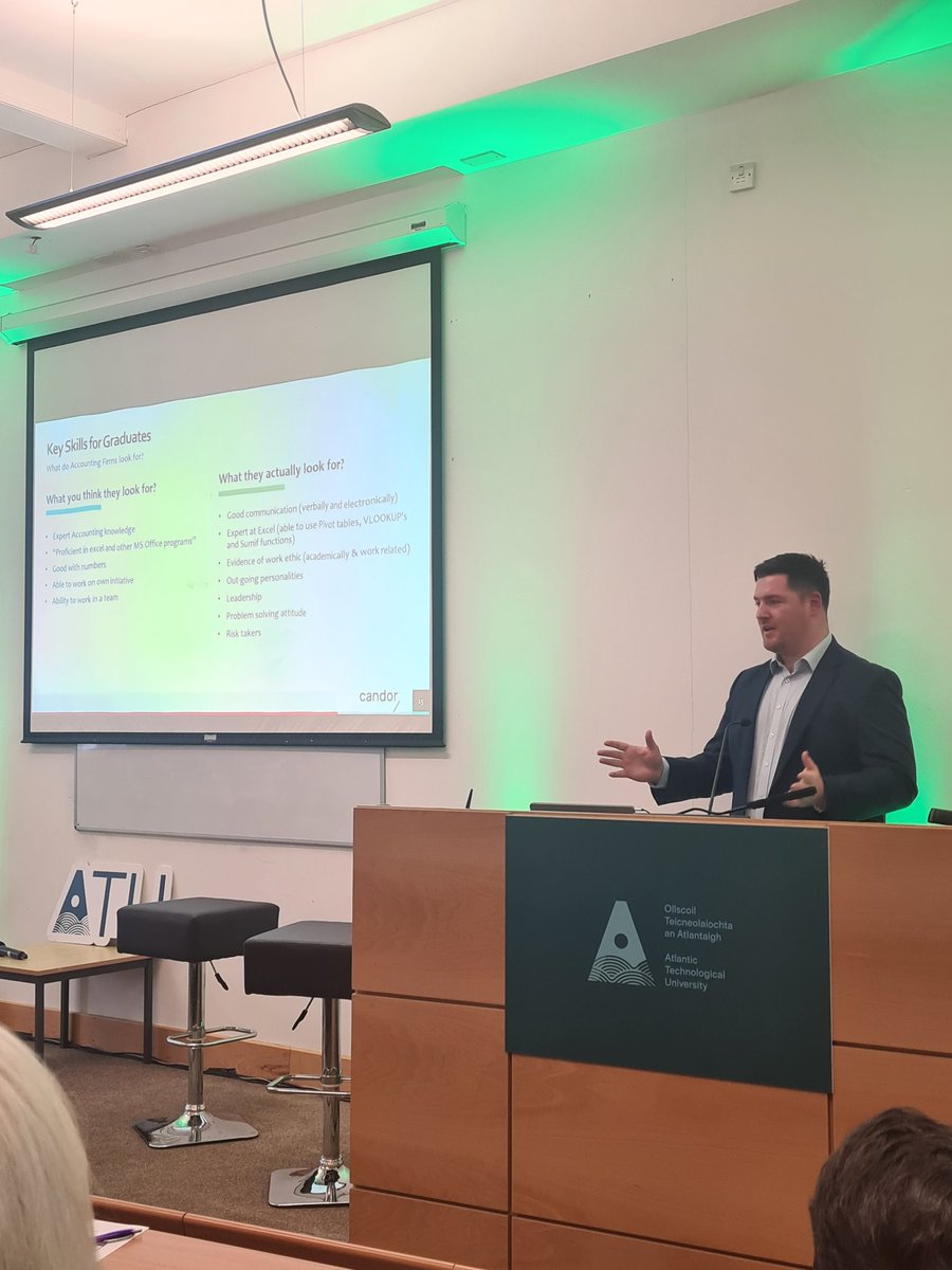 Great insights from Myles Upton at Candor Chartered Accountants about the skills they look for in graduates. Communication (verbal and electronic) is top of their list! <a href="/digitalwestbiz/">Digital West 2024</a> #DigitalWest, #ATU