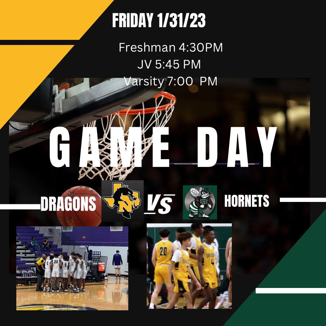 NacDragonBball's tweet photo. 🚨 G A M E D A Y🚨

🏆 District 16-5A                                
📆 Tuesday 1/31
📍 Huntsville 
🆚 Huntsville Hornets
⏰ 9 4:30pm | JV 5:45pm | V 7pm   
#DragonPride🏀💪 https://t.co/7oCsqdwWxU