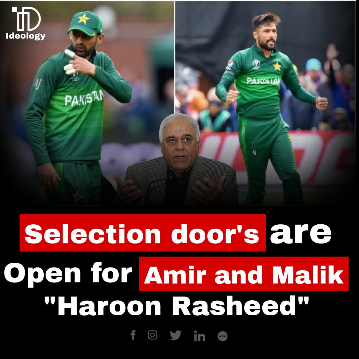 ideology918's tweet image. Chief selector haroon rasheed leaves selection doors open for Amir and Malik
#shoaibmalik #MuhammadAmir #cheifselector #PCB #PSL2023 #PCT