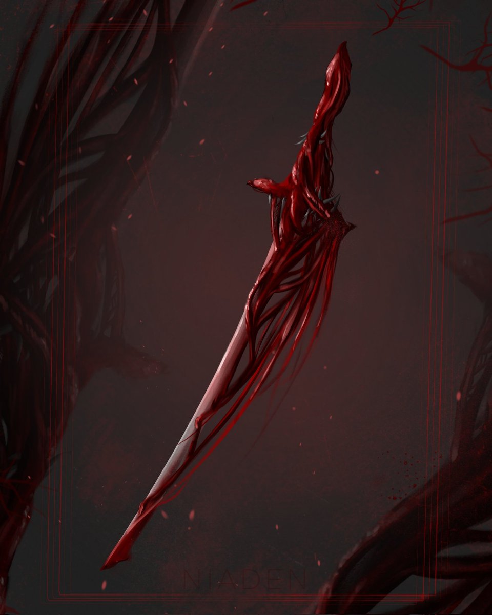 NiaDenArt's tweet photo. A fleshy sword design for my personal project Higanbana. Weapon design for the main character. 

#conceptart #conceptartist #propconcept #weaponconcept #weapondesign #HorrorArt #horrorartist https://t.co/kTIc6j0fgd
