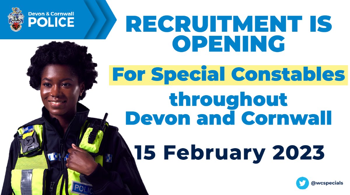 WCSpecials's tweet photo. 🗓️🚨 SAVE THE DATE 🗓️🚨
No, not a wedding invite, something much better...

We're opening recruitment for Special Constables 👮‍♂️👮‍♀️ on 15 February 2023!! 

Fancy joining us? Keep your eyes peeled for more info over the coming days about info sessions, meet and greets etc. 🎉 https://t.co/UVvUPYPALL