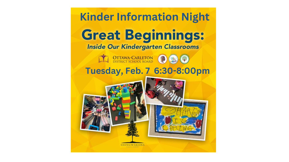 Join us on Feb. 7, 2023 at 6:30 for our kindergarten information night. Come learn about our amazing kinder program, dynamic staff and amazing school community.