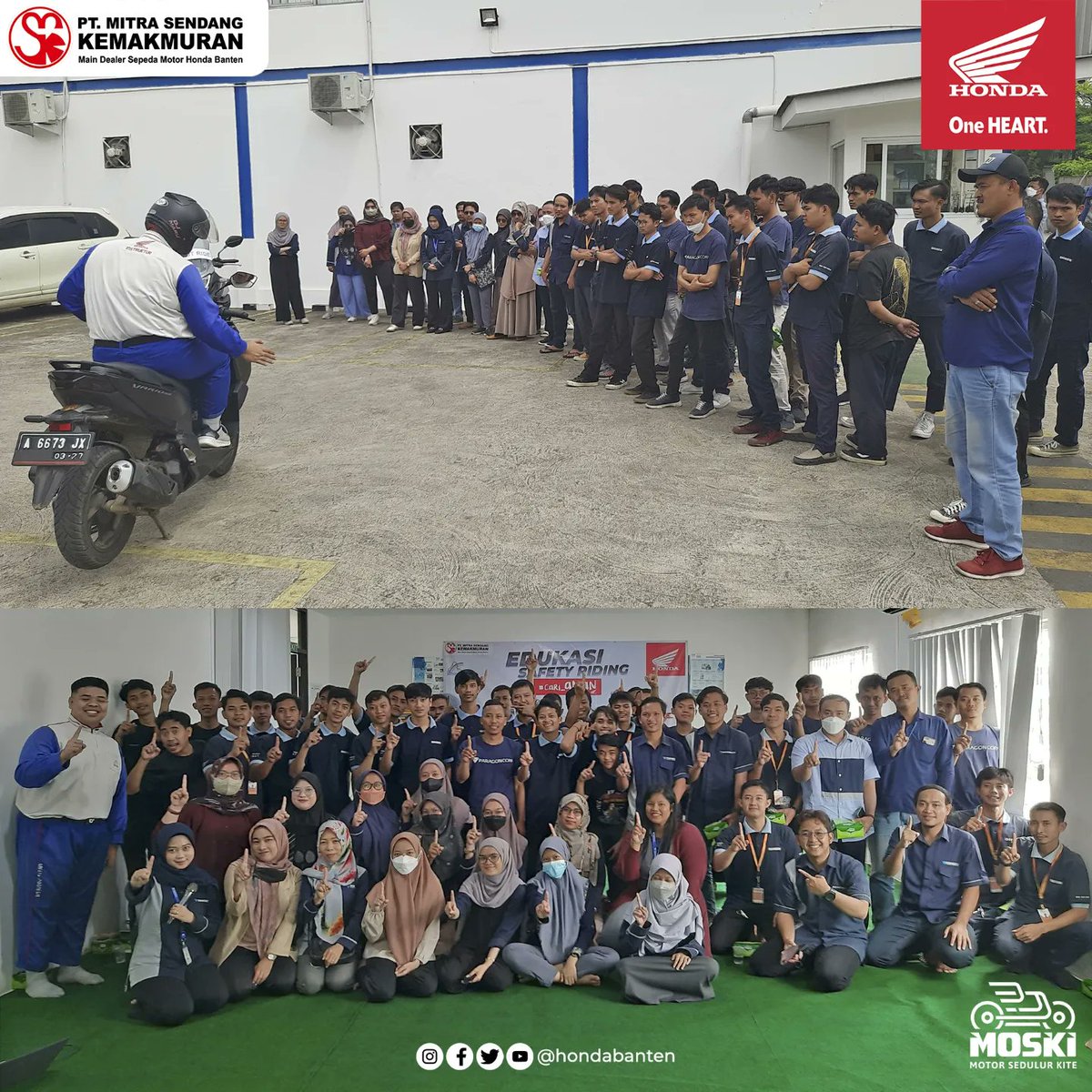 🔥EDUKASI SAFETY RIDING🔥
Terimakasih BroSis yang telah mengikuti edukasi safety riding bersama Honda Banten!!!

Jangan lupa tetap #cari_aman dalam berkendara!!!

Salam Satu Hati

#HondaBanten
#oneHEART 
#safetyridinghonda 
#cari_aman