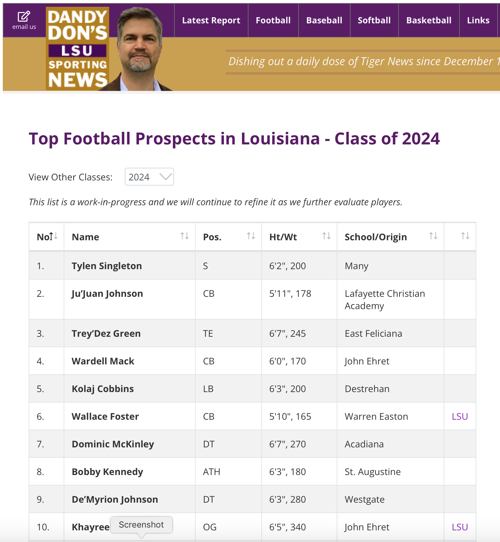 Dandy don lsu sports on twitter our top 10 louisiana football