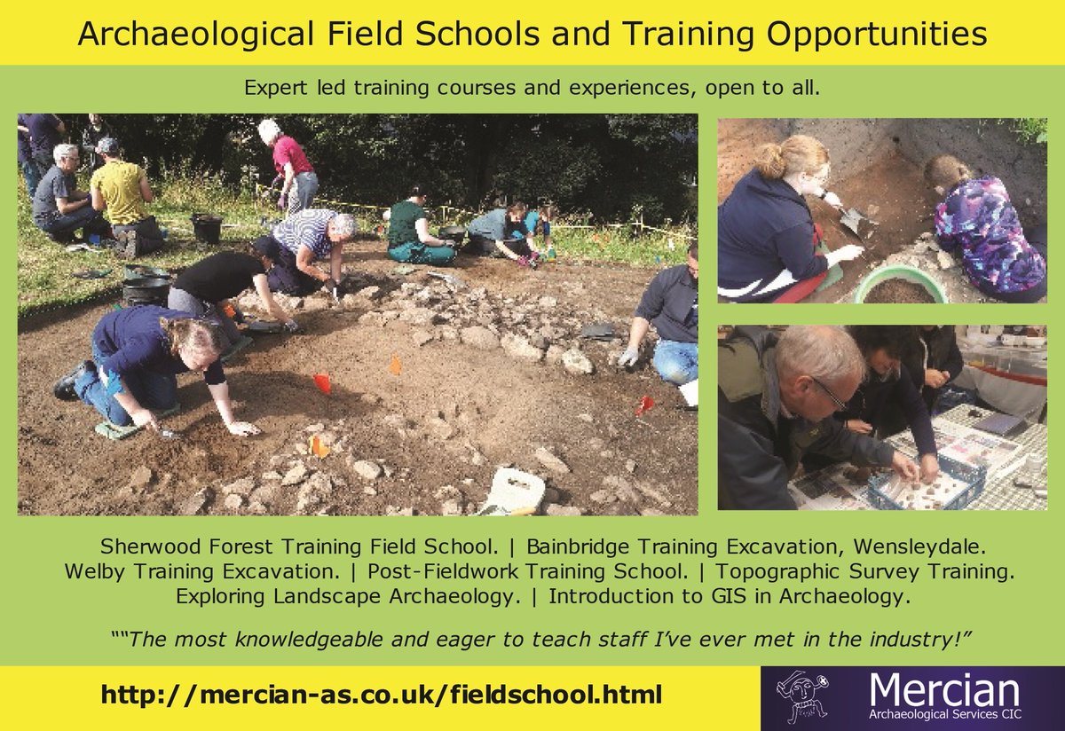 Archaeology field schools ON SALE NOW for 2023!
mercian-as.co.uk/fieldschool.ht…

Come and live your archaeological dream, improve your skills, or start your journey with @mercianarch :

"The most knowledgeable and eager to teach staff I’ve ever met in the industry!"