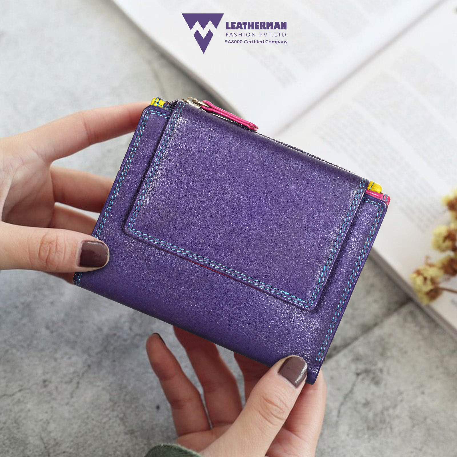 color leather wallets — MUSEUM OUTLETS