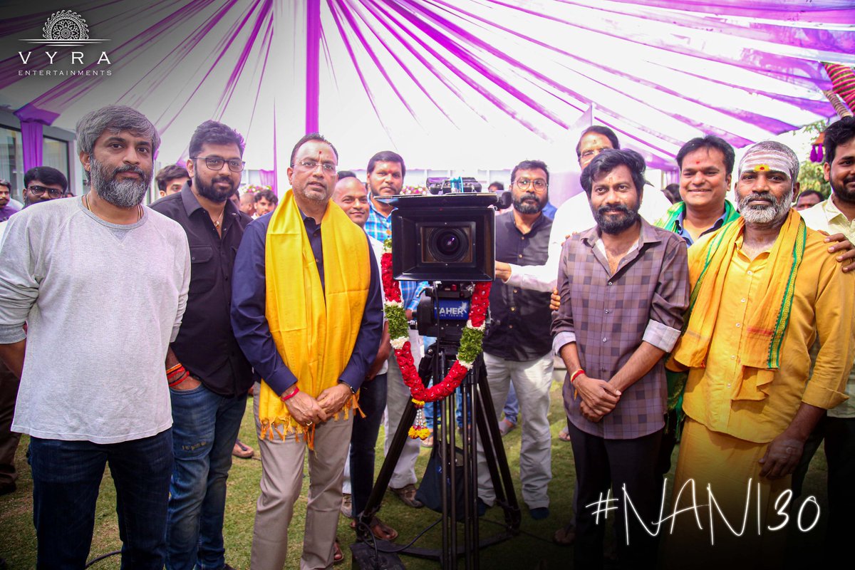 PavanKumar Perusomula (@pavanperusomula) on Twitter photo #Nani30 Begins with a Mega clap ๐ฌ by the #MEGASTAR <a href="/KChiruTweets/">Chiranjeevi Konidela</a> โค๏ธโ๐ฅ
๐ #VijayendraPrasad
๐ฅ SwitchOn <a href="/AshwiniDuttCh/">Chalasani Aswini Dutt</a>
1st ShotDir: <a href="/hanurpudi/">Hanu Raghavapudi</a>,#KishoreTirumala, #VivekAthreya,<a href="/BucchiBabuSana/">Bucchi Babu Sana</a>, <a href="/DirVassishta/">Vassishta</a>
Natural๐ <a href="/NameisNani/">Nani</a> <a href="/mrunal0801/">Mrunal Thakur</a> <a href="/shouryuv/">Shouryuv</a> @HeshamAWMusic <a href="/VyraEnts/">Vyra Entertainments</a> #Nani30 Begins with a Mega clap ๐ฌ by the #MEGASTAR <a href="/KChiruTweets/">Chiranjeevi Konidela</a> โค๏ธโ๐ฅ
๐ #VijayendraPrasad
๐ฅ SwitchOn <a href="/AshwiniDuttCh/">Chalasani Aswini Dutt</a>
1st ShotDir: <a href="/hanurpudi/">Hanu Raghavapudi</a>,#KishoreTirumala, #VivekAthreya,<a href="/BucchiBabuSana/">Bucchi Babu Sana</a>, <a href="/DirVassishta/">Vassishta</a>
Natural๐ <a href="/NameisNani/">Nani</a> <a href="/mrunal0801/">Mrunal Thakur</a> <a href="/shouryuv/">Shouryuv</a> @HeshamAWMusic <a href="/VyraEnts/">Vyra Entertainments</a>
